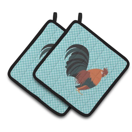 Carolines Treasures Dutch Bantam Chicken Blue Check Pair of Pot Holders BB8010PTHD